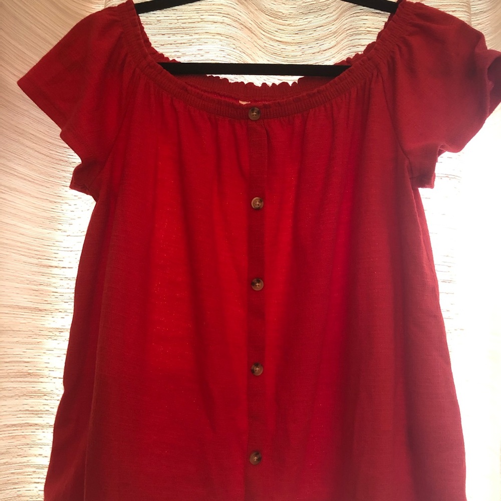 Popsugar Red Blouse